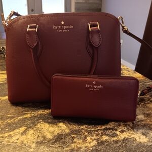 Kate spade purse and wallet maroon